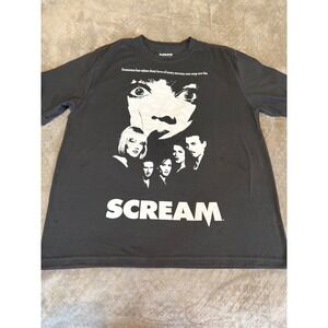 Scream Movie Graphic T-Shirt Mens XL Gray Horror Film Poster Art Short Sleeve